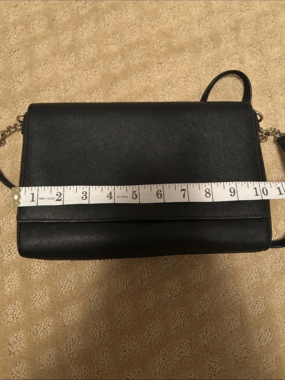 kate spade Black Leather Crossbody with Gold-Tone Accents